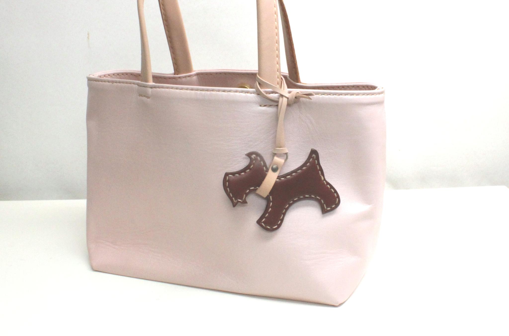 イタリアンレザー/ミニチュアシュナウザーのバッグチャーム/茶 | 5枚目