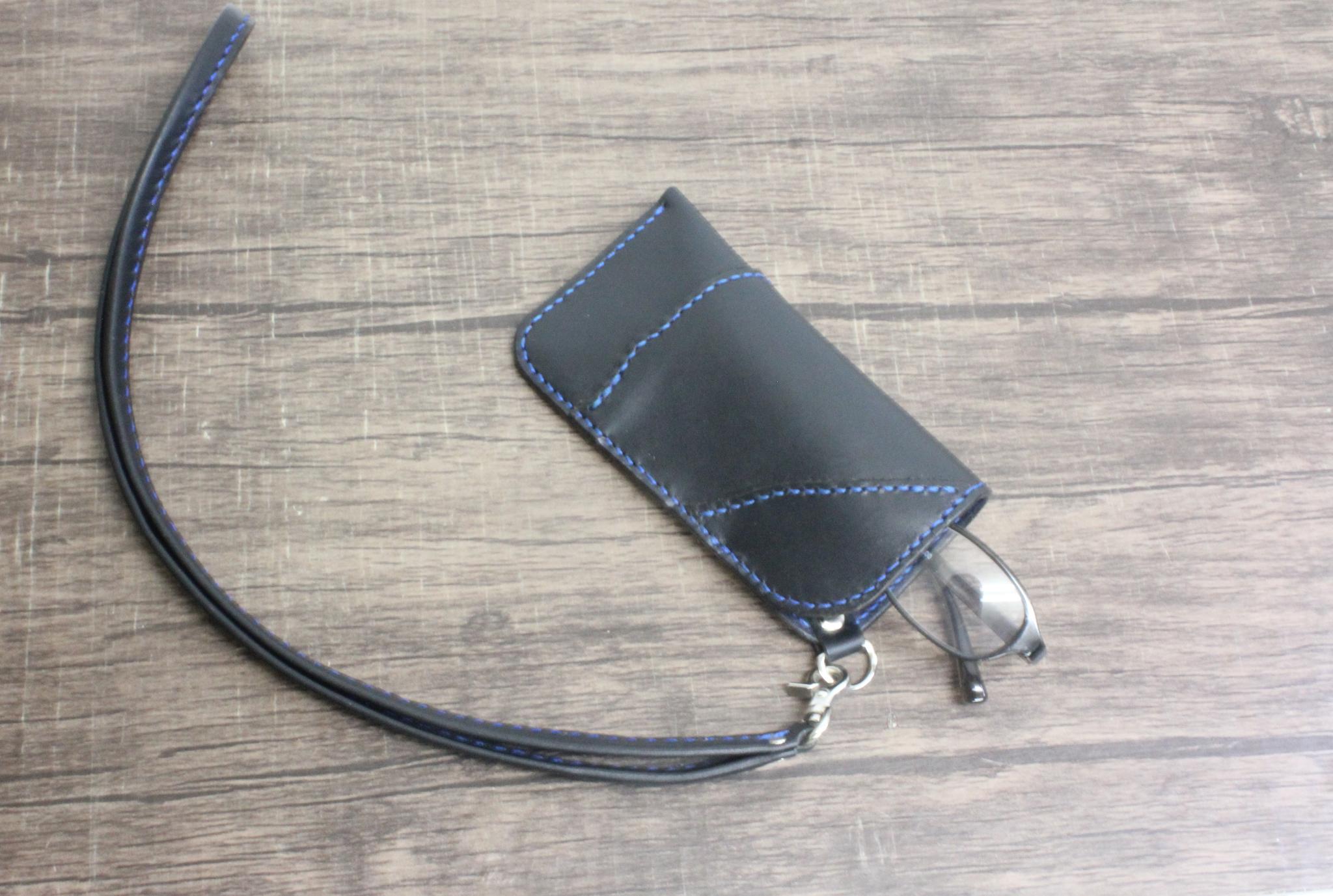 イタリアンレザー使用　ネックストラップ付メガネケース　【在庫品】 | 4枚目