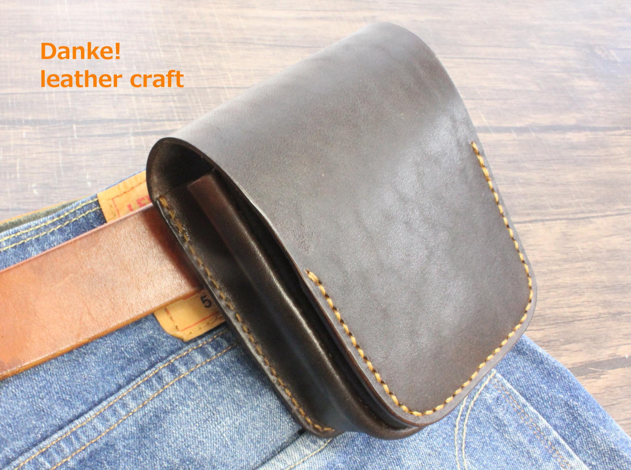 【牛革・手染め】ベルトポーチ【在庫品・ワケあり】